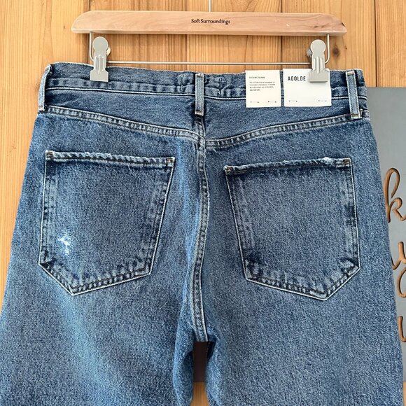 AGOLDE Jamie High Rise Classic Strait Leg Raw Hem Jean Size 28 - Picture 4 of 10